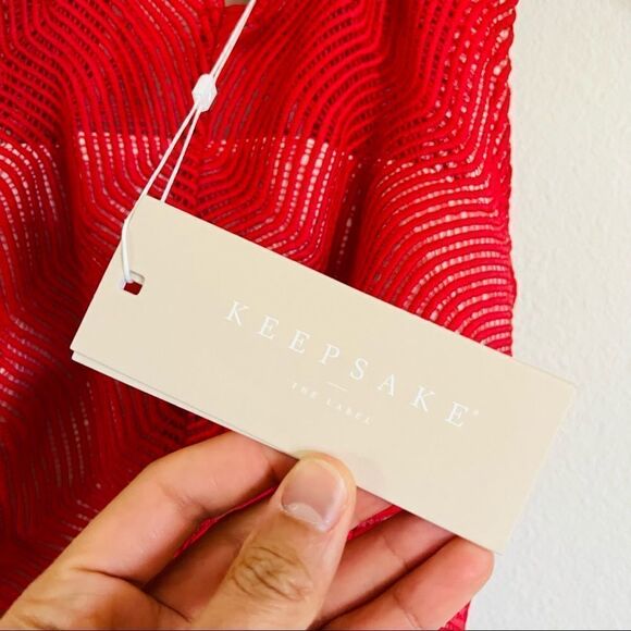 KEEPSAKE WOMEN'S Red Ochre Think Twice Lace Dress Size Small NWT - Picture 6 of 13